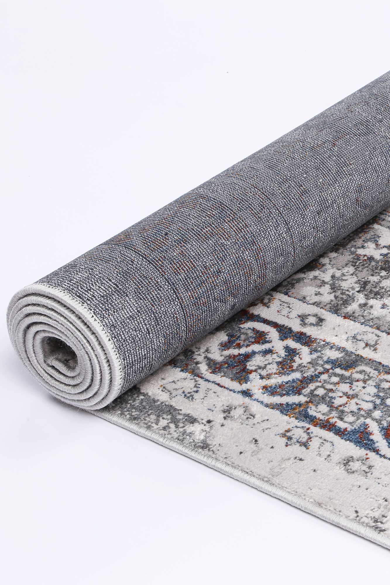 Porto Camila Grey & Blue Traditional Rug