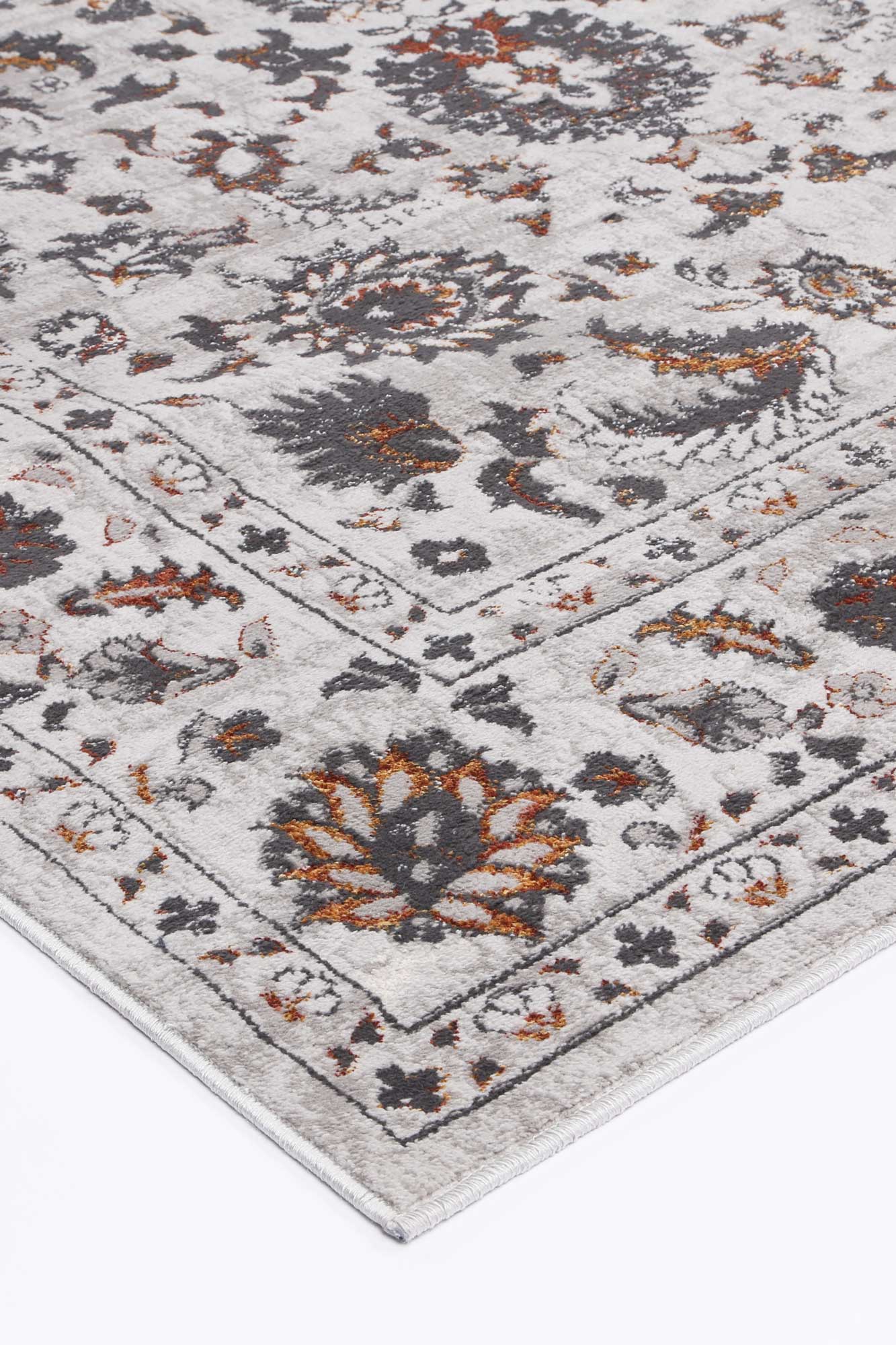 Porto Edward Ivory & Red Traditional Rug