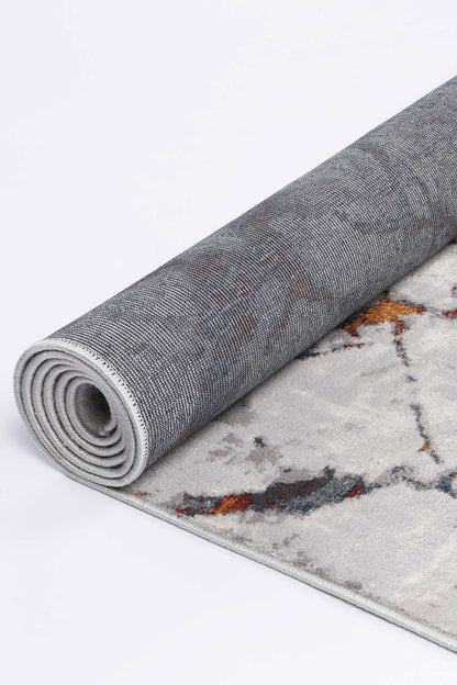 Porto Vincent Grey & Multi Abstract Rug