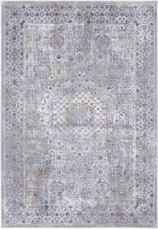 Porto Aurora Grey & Blue Traditional Rug