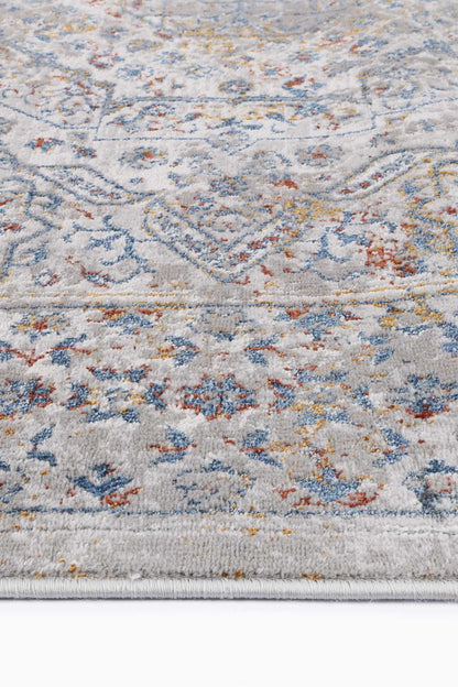 Porto Aurora Grey & Blue Traditional Rug