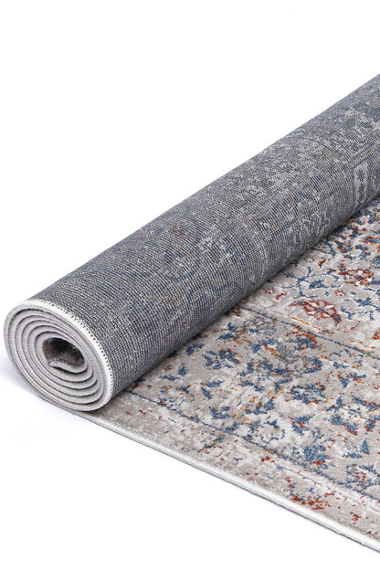 Porto Aurora Grey & Blue Traditional Rug