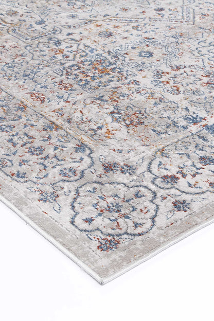 Porto Aurora Grey & Blue Traditional Rug