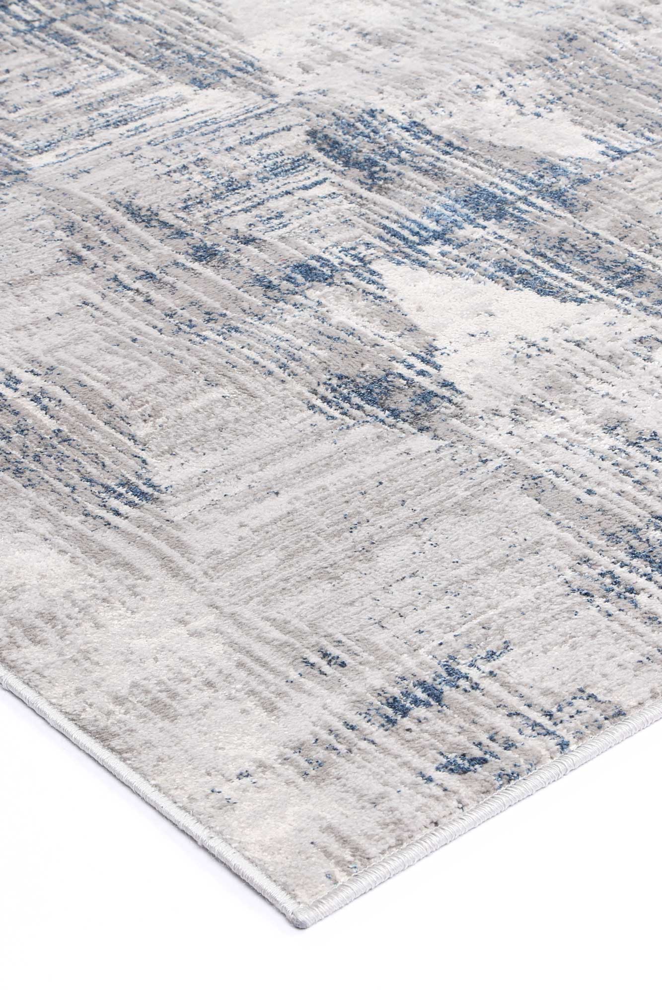 Porto Harlequinn Grey & Blue Geometric Rug