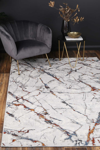 Porto Vincent Grey & Multi Abstract Rug