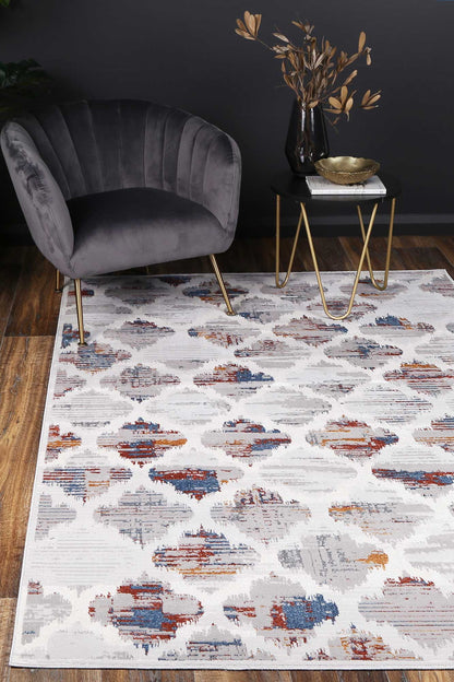 Porto Isabella Grey & Multi Geometric Rug