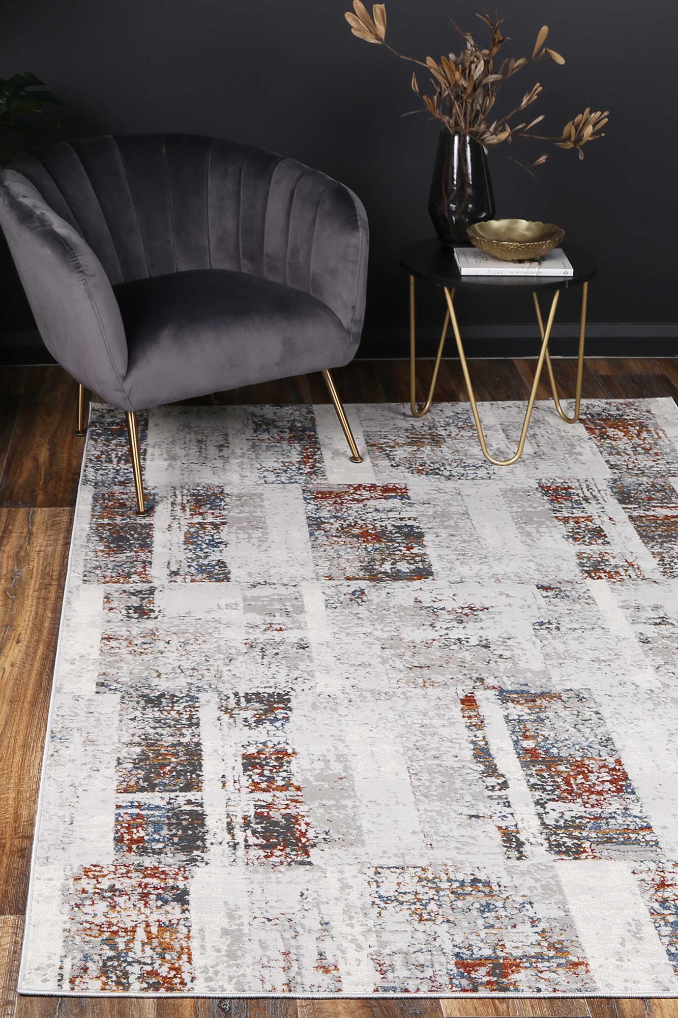 Porto Herman Grey & Multi Abstract Rug