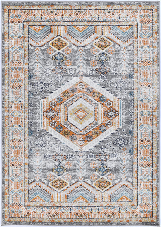 Provence Interlocking Grey & Terracotta Rug