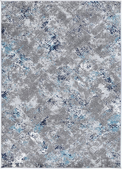 Provence Bayonne Grey & Blue Abstract Rug