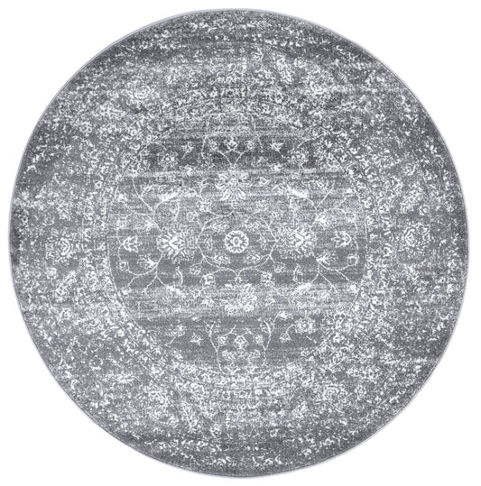 Provence Avignon Grey Traditional Round Rug