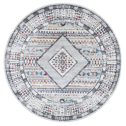 Provence Toulon Grey Tribal Round Rug