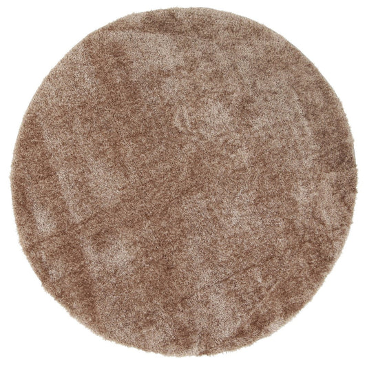 Puffy Soft Shag Round Rug Camel