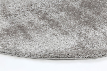 Puffy Soft Shag Round Rug Grey