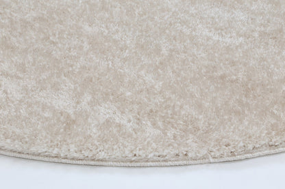 Puffy Soft Shag Round Rug Ivory