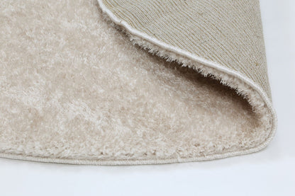 Puffy Soft Shag Round Rug Ivory