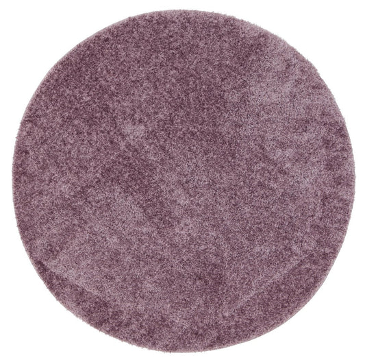 Puffy Soft Shag Round Rug Lilac