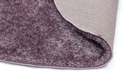 Puffy Soft Shag Round Rug Lilac