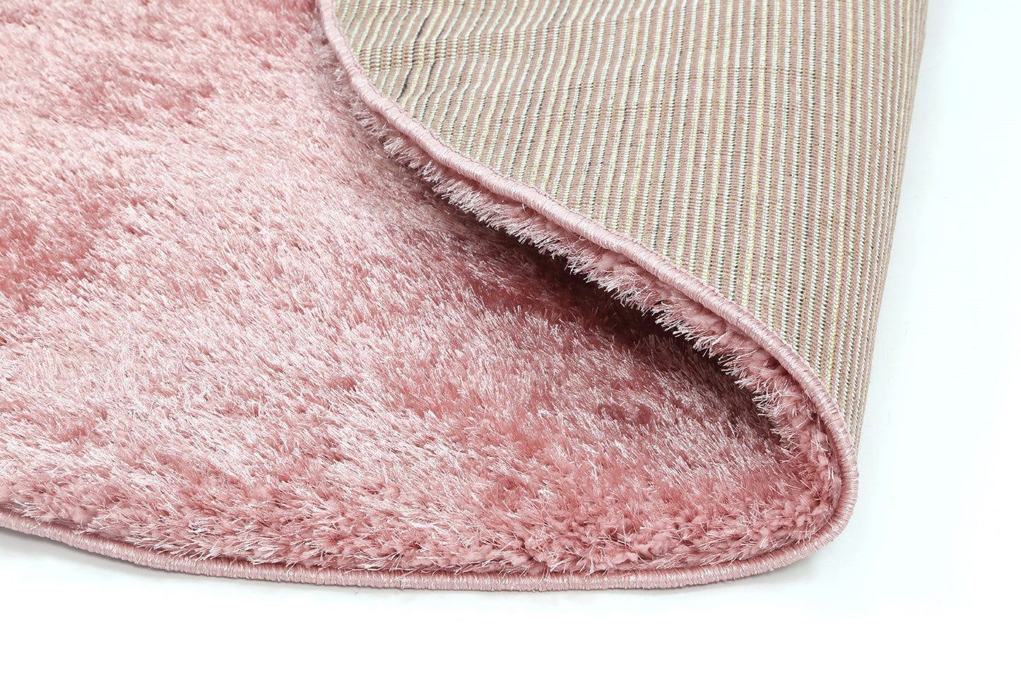 Puffy Soft Shag Round Rug Pink