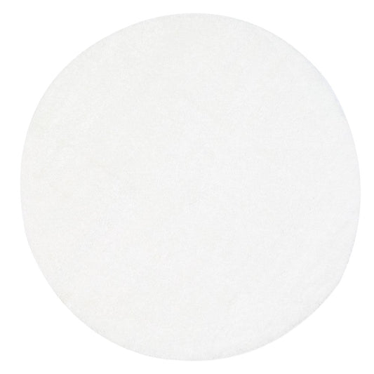 Puffy Soft Shag Round Rug White