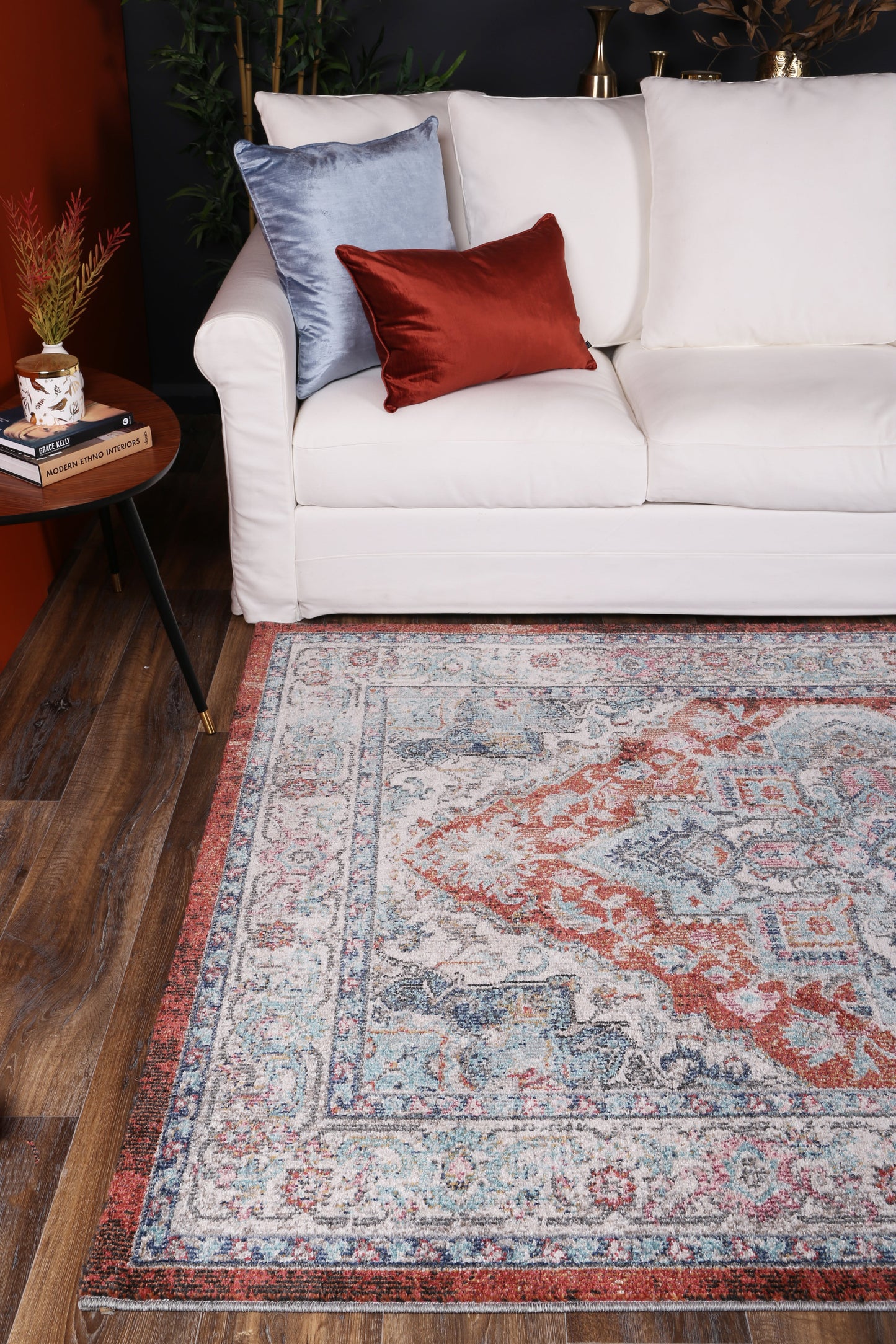 Salsa Seo Terracotta & Ivory Transitional Rug