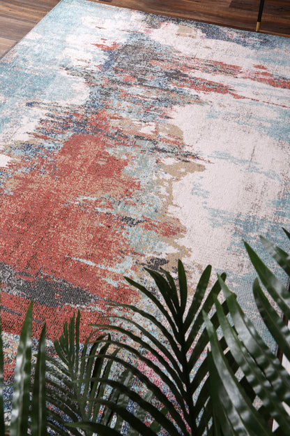 Salsa Jorge Blue & Terracotta Abstract Rug