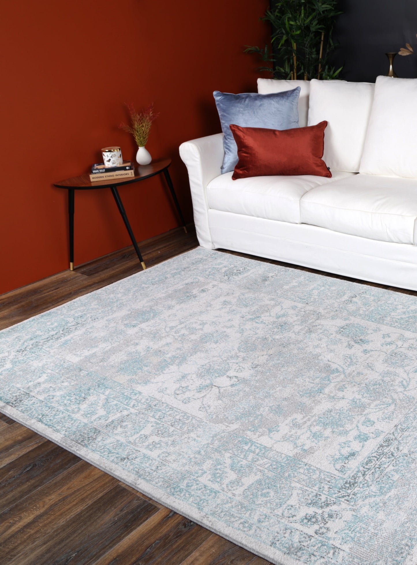 Salsa Peony Ivory & Blue Transitional Rug