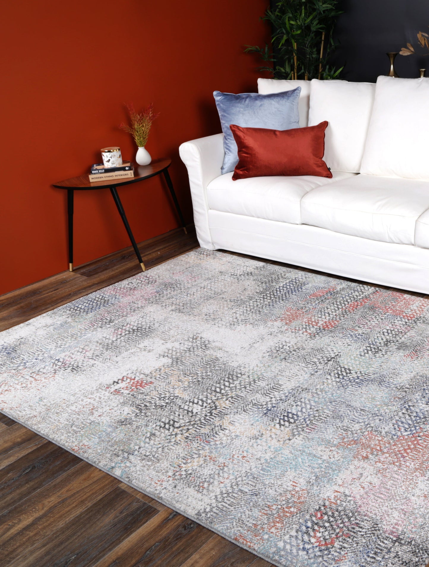 Salsa Ernesto Grey & Terracotta Tribal Rug