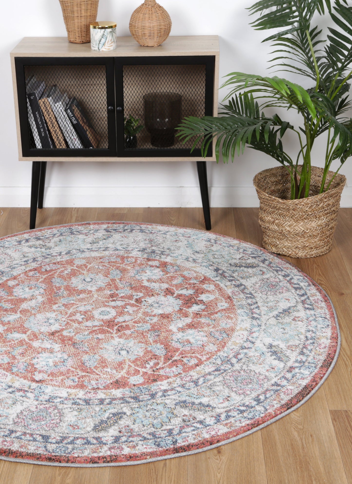 Salsa Luda Terracotta Transitional Round Rug