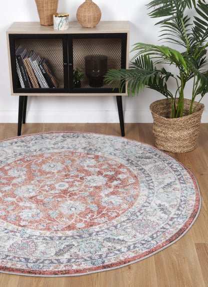 Salsa Luda Terracotta Transitional Round Rug