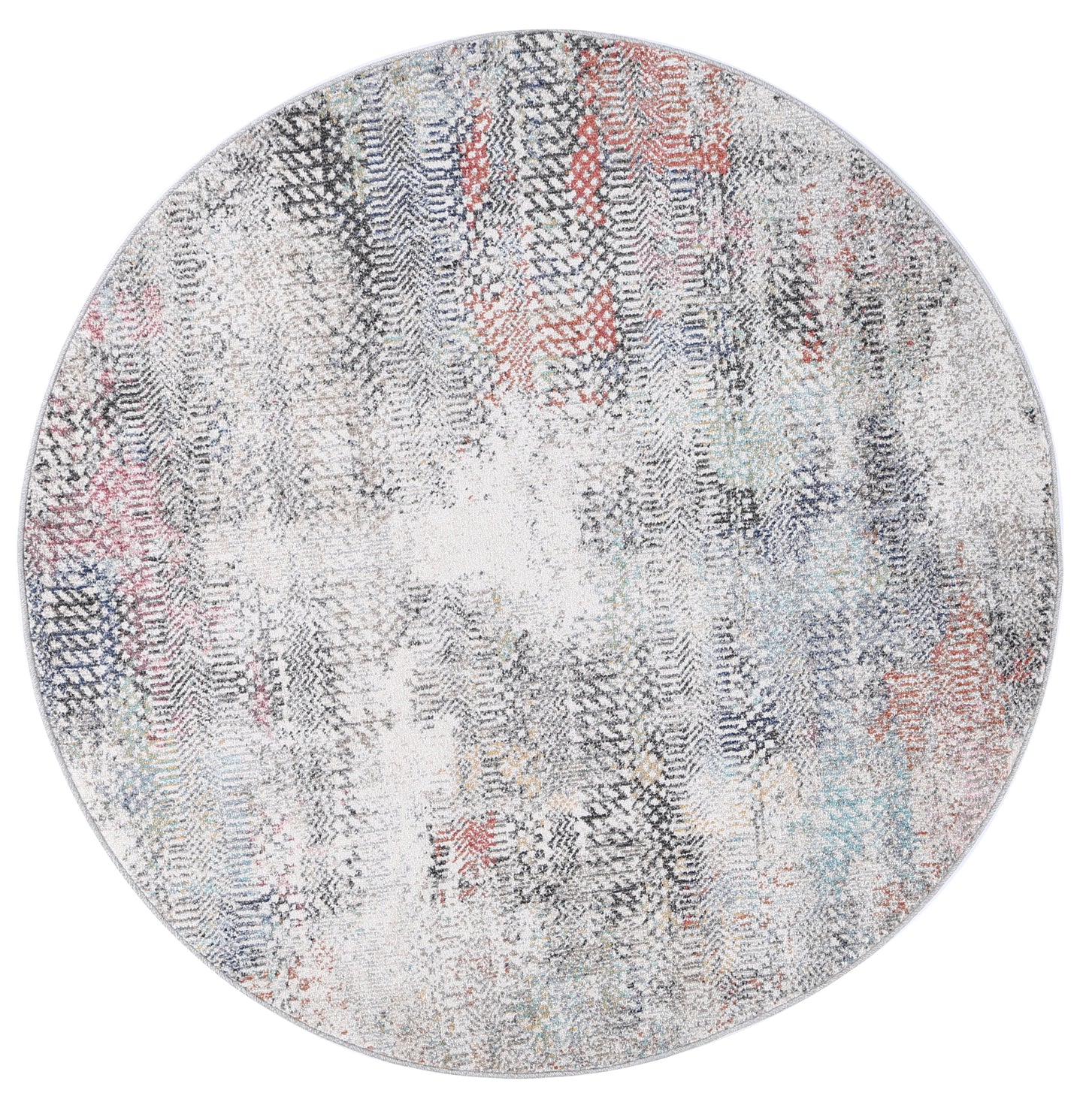 Salsa Ernesto Grey & Terracotta Tribal Round Rug