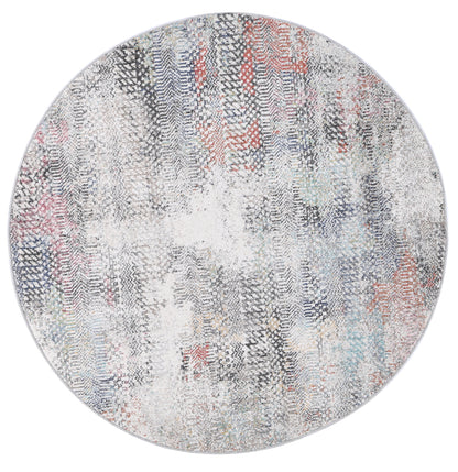 Salsa Ernesto Grey & Terracotta Tribal Round Rug