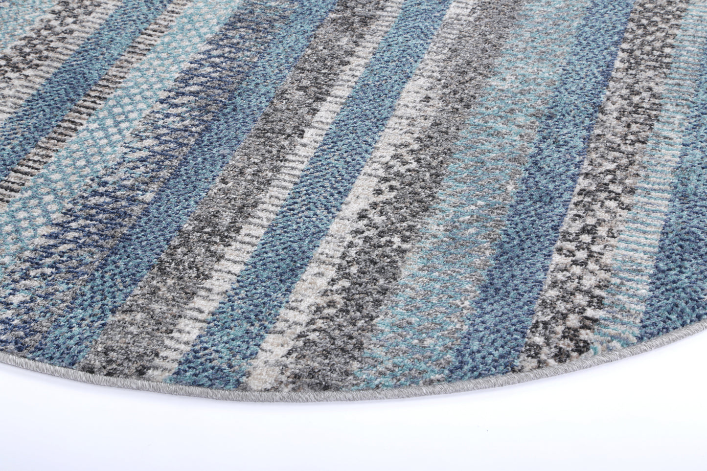 Salsa Luis Blue & Grey Tribal Round Rug