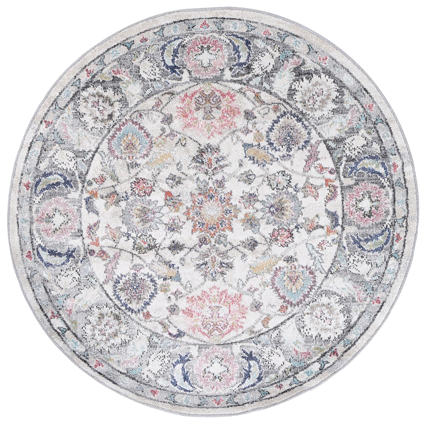 Salsa Crystal Transitional Cream Round Rug