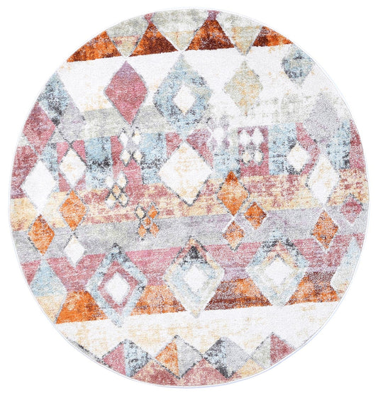 Santa Fe Mateo Tiled Multi Round Rug