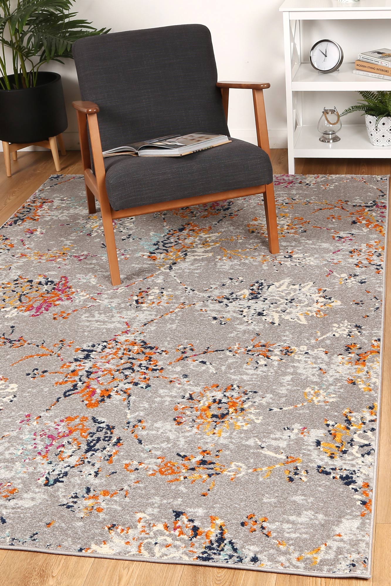 Sicily Catina Grey & Multi Contemporary Rug