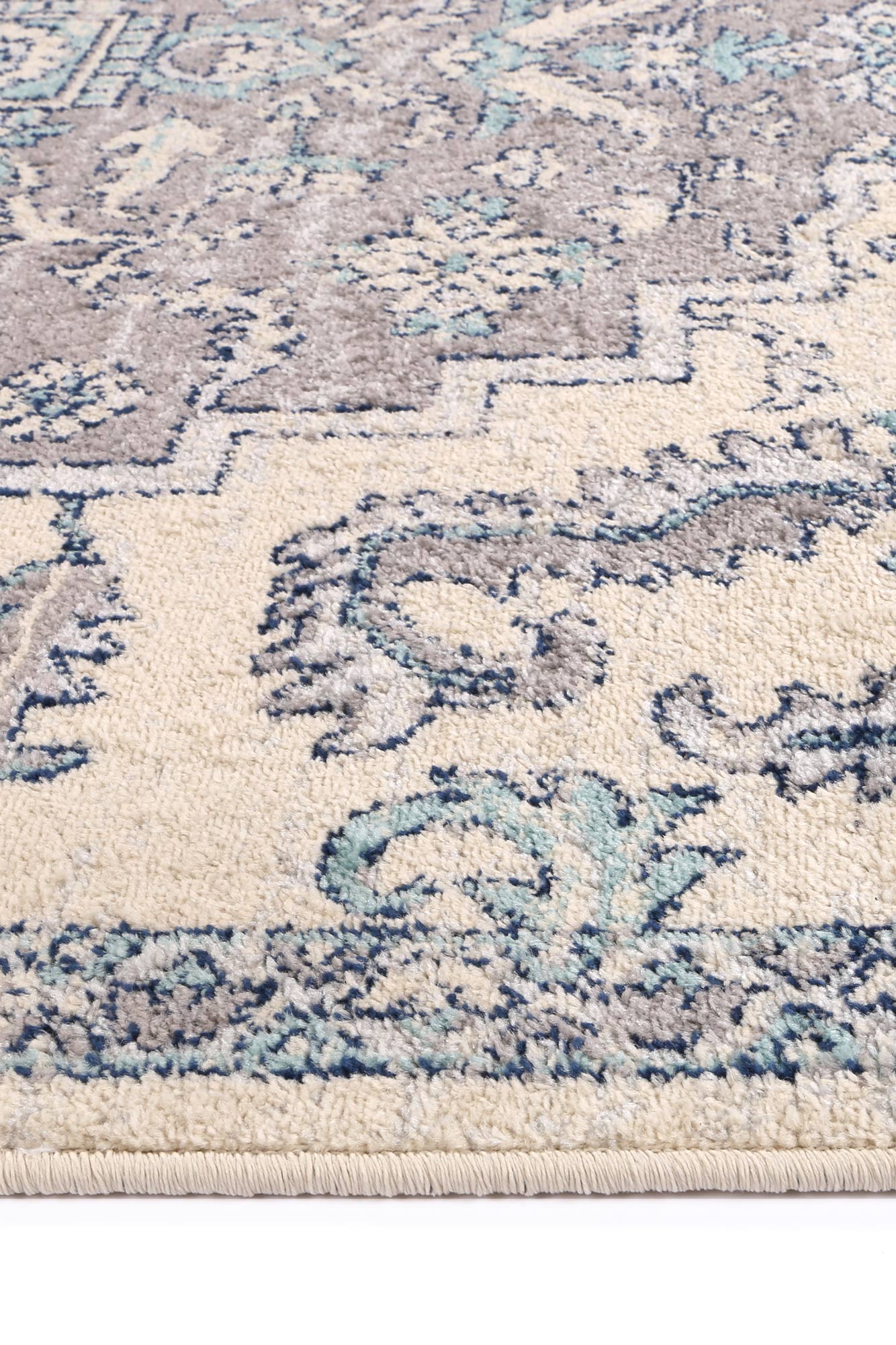 Sicily Avola Grey & Blue Transitional Rug