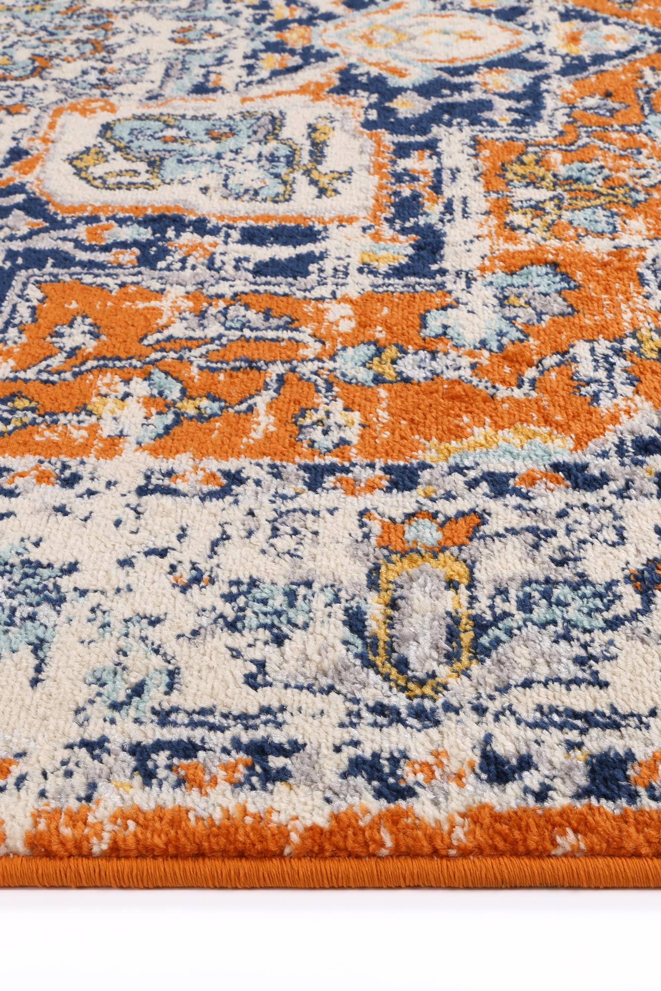 Sicily Messina Orange & Blue Transitonal Rug