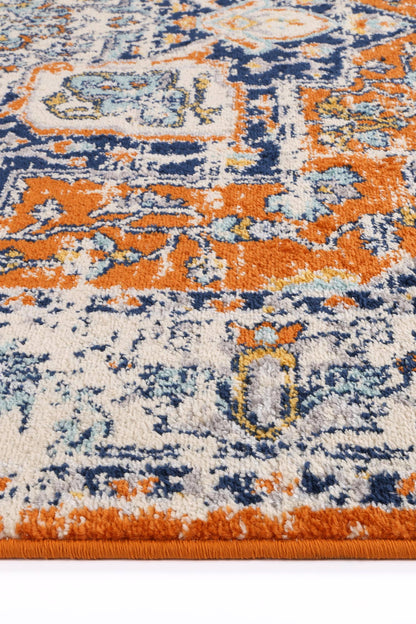 Sicily Messina Orange & Blue Transitonal Rug