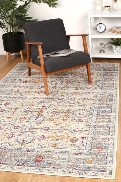 Sicily Ferla Grey & Multi Transitional Rug