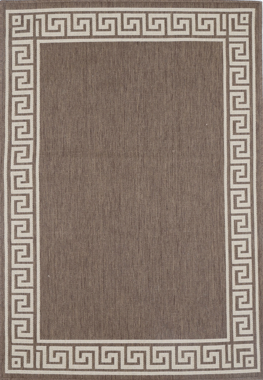 Sisalo Brown Bordered Patterned Rug