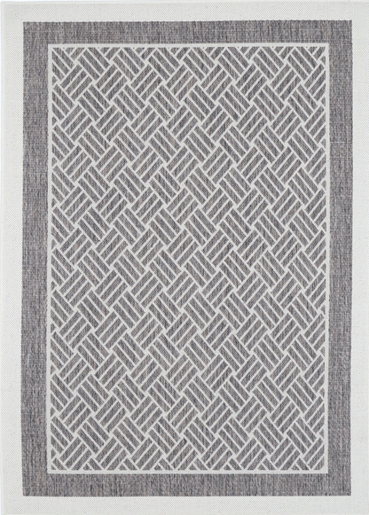 Sisalo Cream Geometric Ikat Bordered Rug