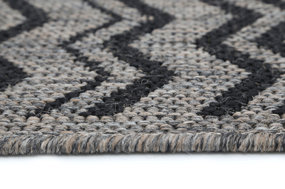 Sisalo Brown Beige and Black Geometric Rug