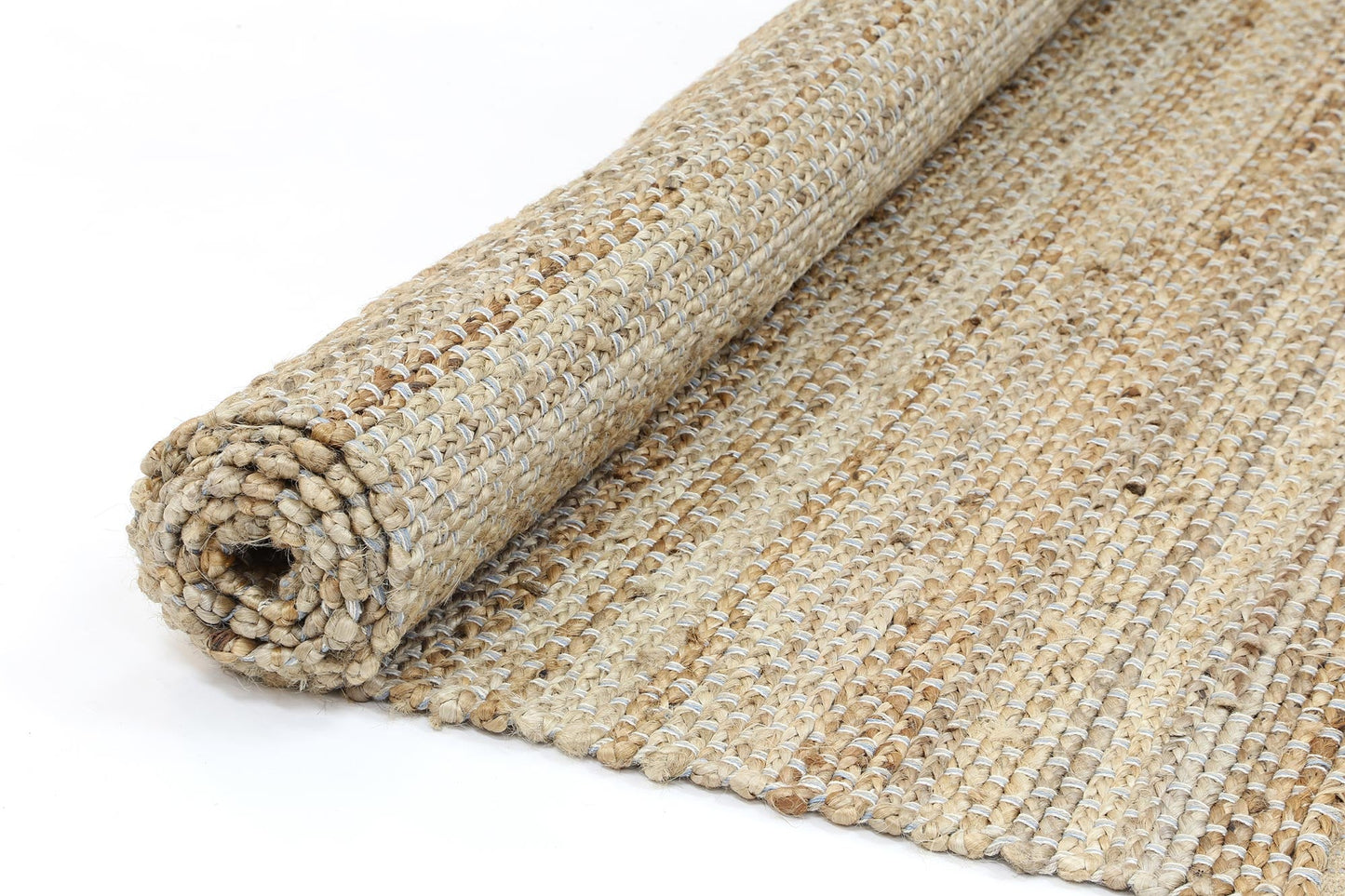 Taj Blue Natural Basket Weave Jute Rug