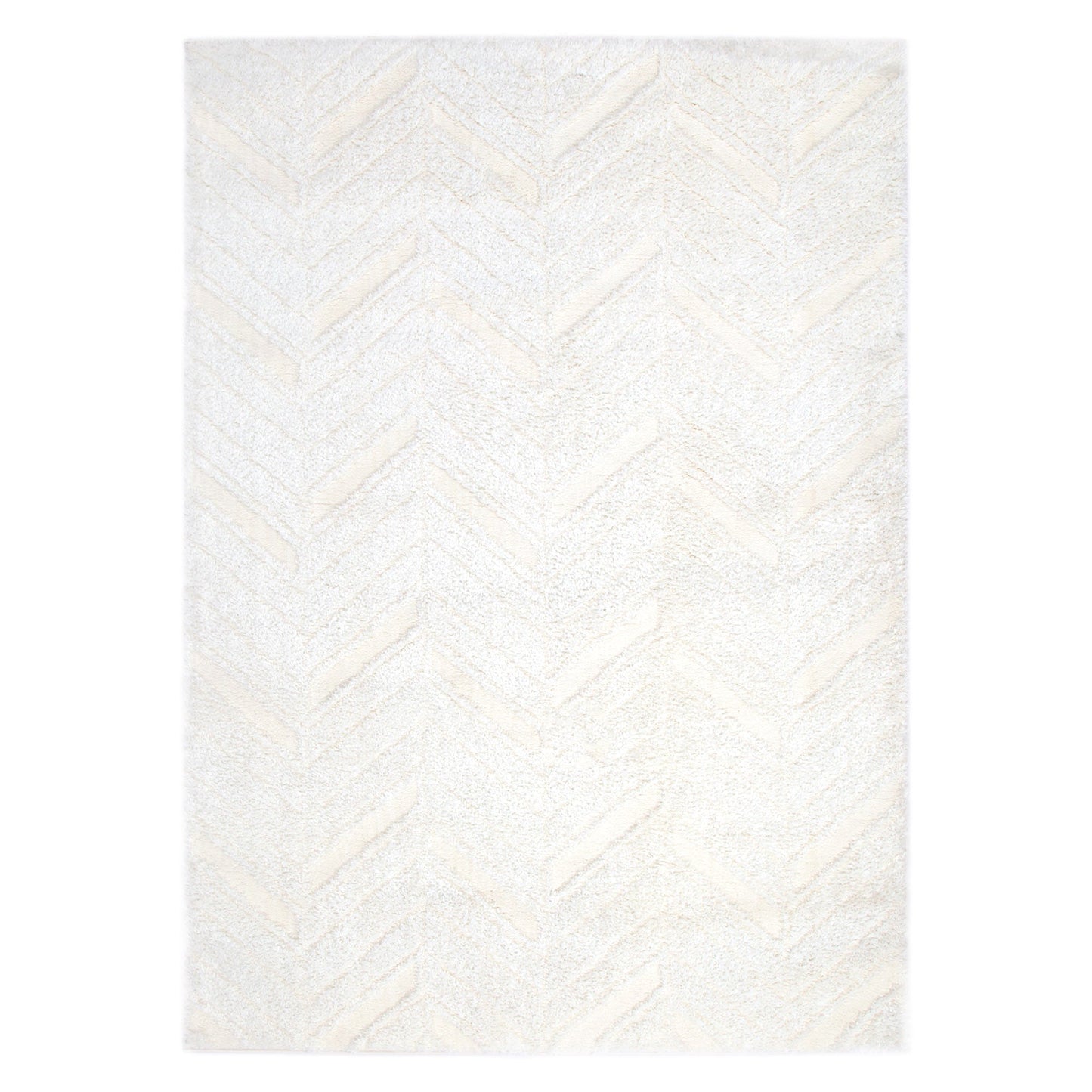 Tender Chevron Cream Shag Rug