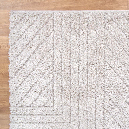 Tender Modern Beige Shag Rug