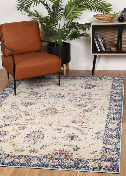 Tulin Royal Cream & Navy Transitional Rug