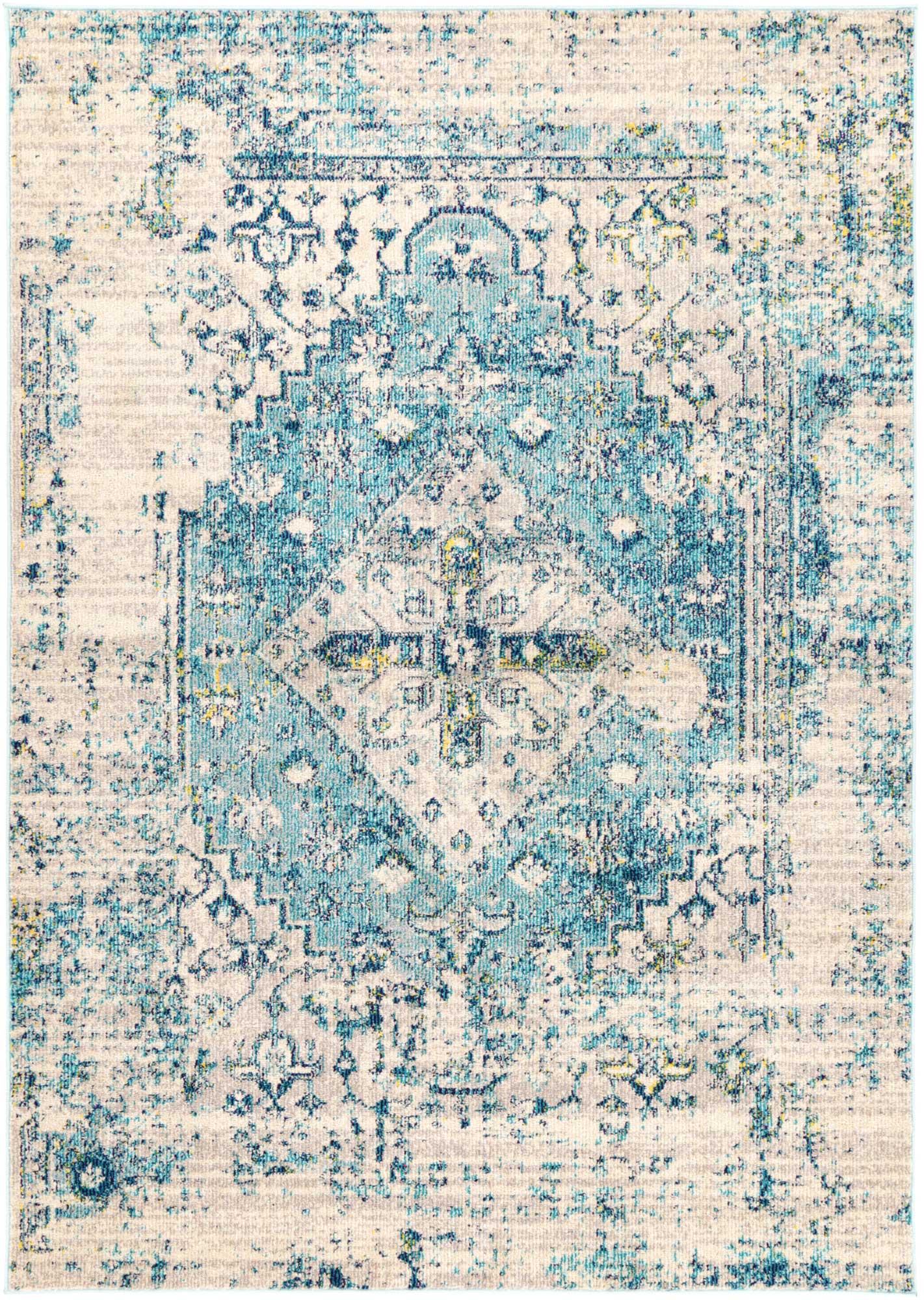 Tulin Faded Cream & Blue Transitional Rug