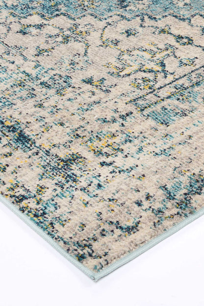 Tulin Faded Cream & Blue Transitional Rug