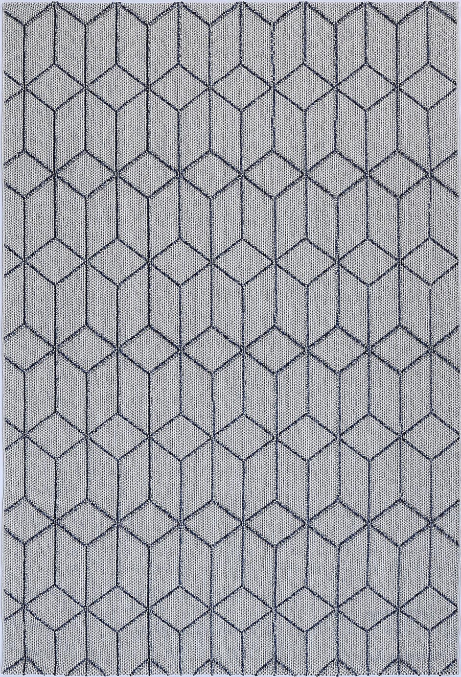 Vanuatu Greenslade Charcoal Geometric Flatweave Rug