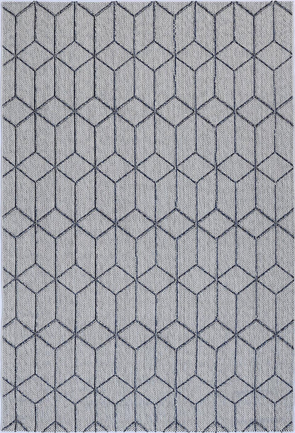 Vanuatu Greenslade Charcoal Geometric Flatweave Rug